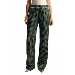 NEW MARINA MOSCONE drawstring satin twill pant in micro floral print